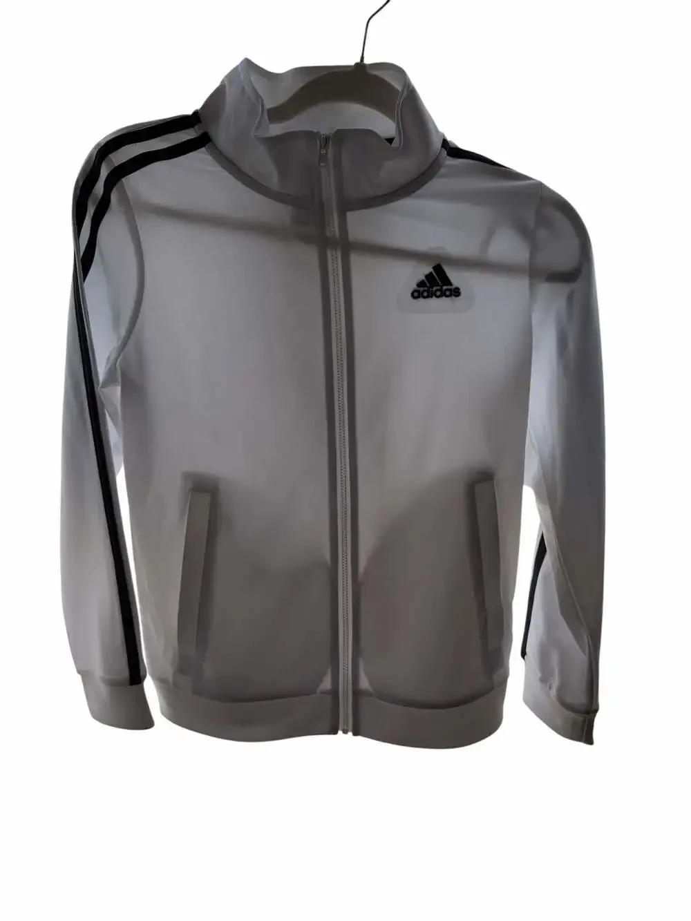 Adidas Boys' Iconic Tricot Track Jacket, White, Size M (10/12)